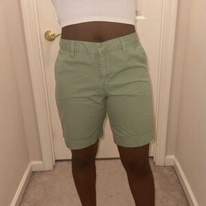 light green bermuda shorts